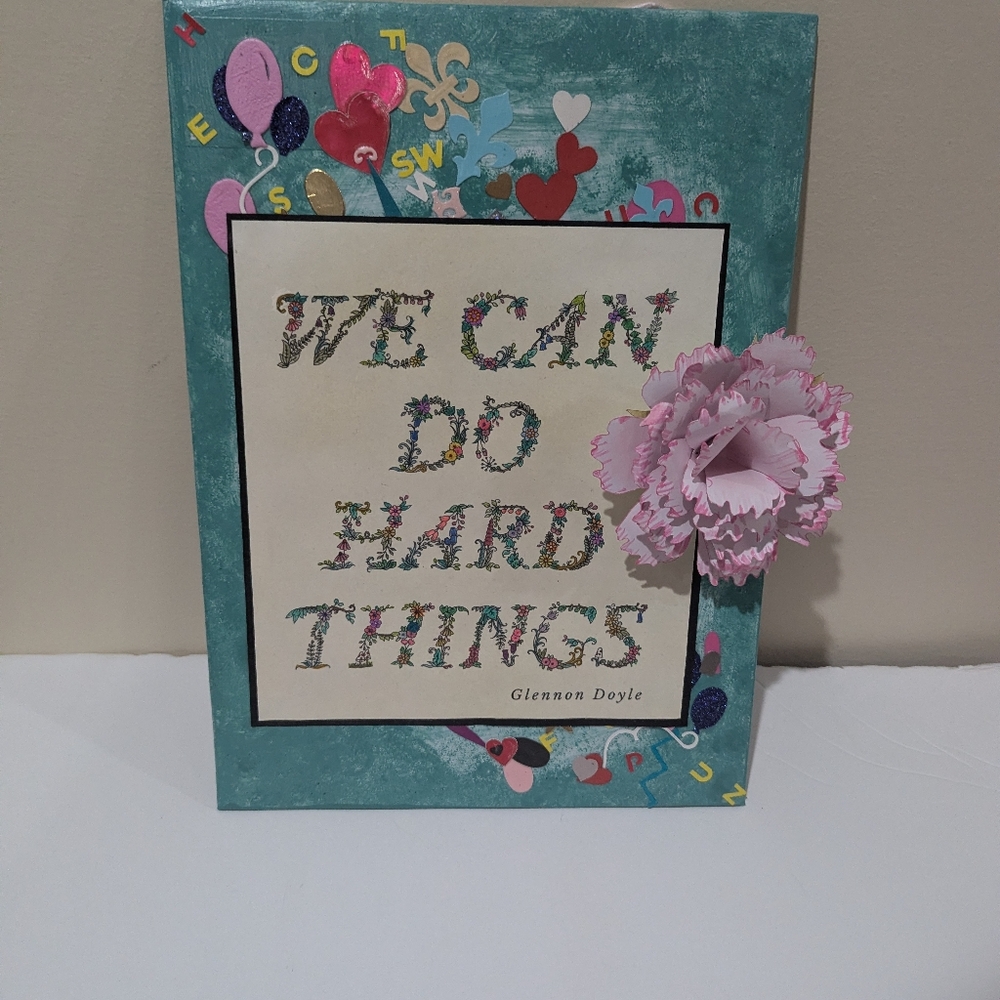 NEW Handcrafted Decorative Sign with Inspirational Quote. Approx 11" X 9"